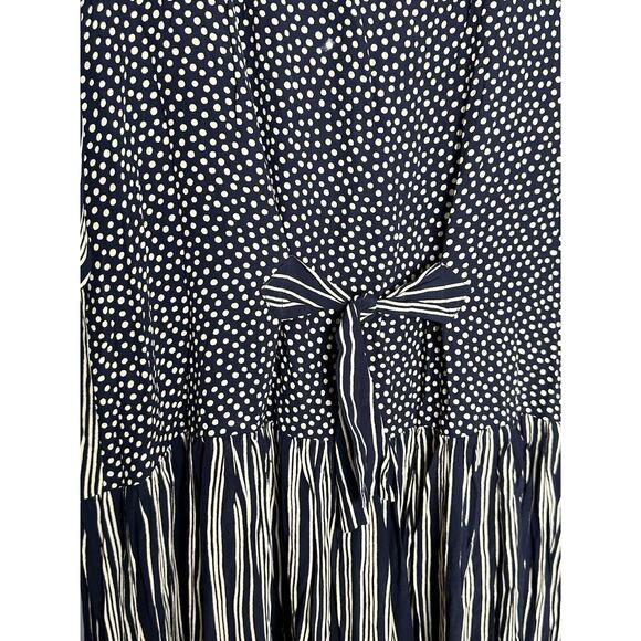 Vintage Romeo Romeo Rayon USA Button Stripe Long Sleeve Maxi Dress Size Large - Picture 4 of 7